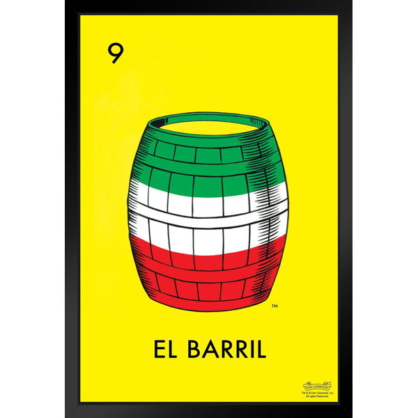 Trinx 09 El Barril Barrel Loteria Card Mexican Bingo Lottery White Wood ...